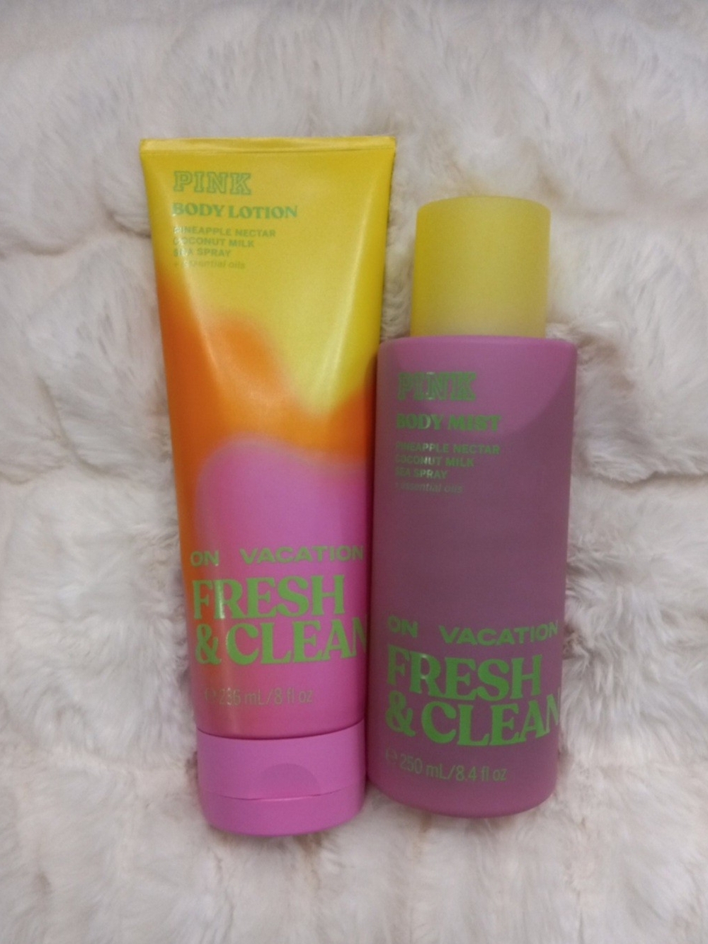 PINK Victoria's Secret Yellow, Pink & Orange Fresh & Clean Body Lotion & Mist